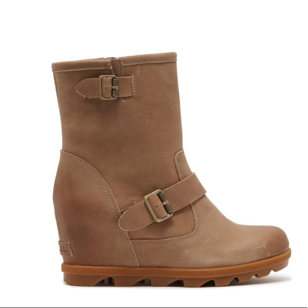 NEW JOAN OF ARCTIC WEDGE II BUCKLE LEATHER BOOT - Picture 3 of 13